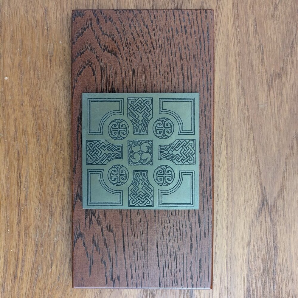 Celtic Knot Plaque - Handmade Brass Etching - White Winds Wiltshire England